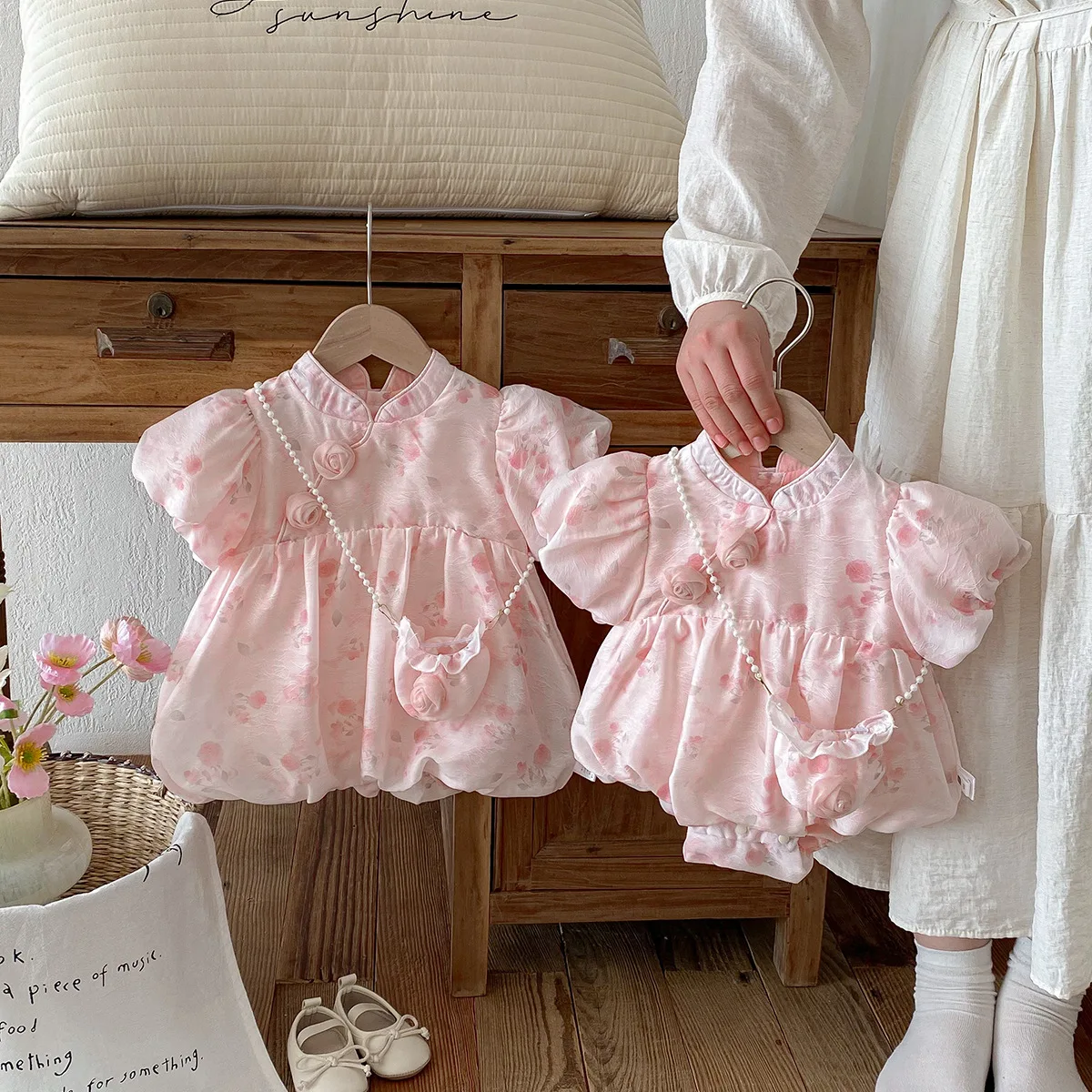 

Летнее платье для маленьких девочек, новое китайское платье Cheongsam для младенцев Hanfu, летнее платье для сестры, модное платье