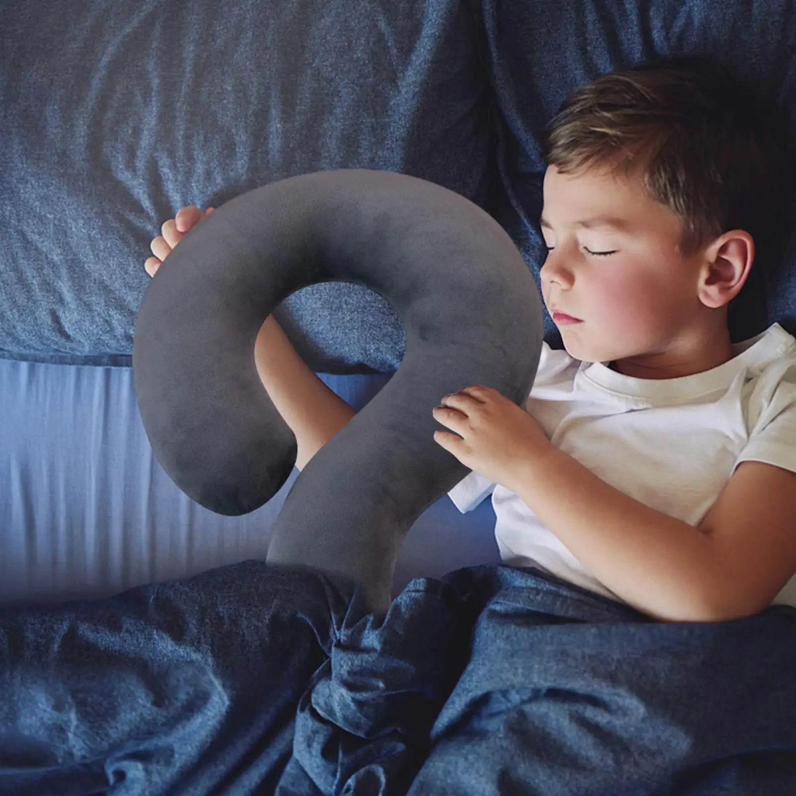 Neck Pillow For Traveling Large Question Mark Contour Pillow 21.65in Soft Throw Pillow For Neck And Head Support Multifunctional