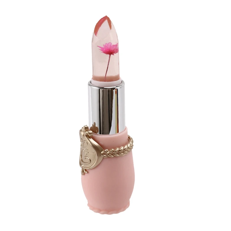 Beleza Batom De Geléia De Cristal, Flor Brilhante, Mudança De Temperatura, Bálsamo Labial De Cor, Maquiagem Rosa Mágica, 2x