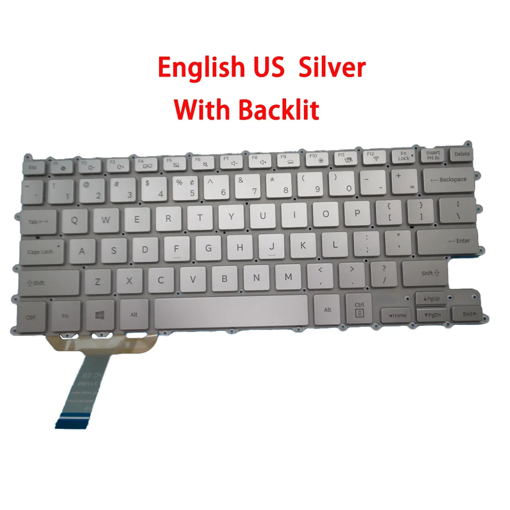 

Laptop Keyboard For Samsung NT931XBE 931XBE English US Korea KR With Backlit Silver White New