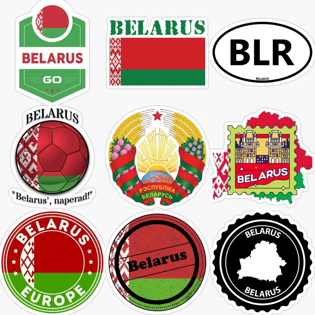 

BY Belarus Flag Map National Emblem Creative PVC Stickers for Covered Scratch Decorate Car Motorcycle Camper Van Bicycle Wall