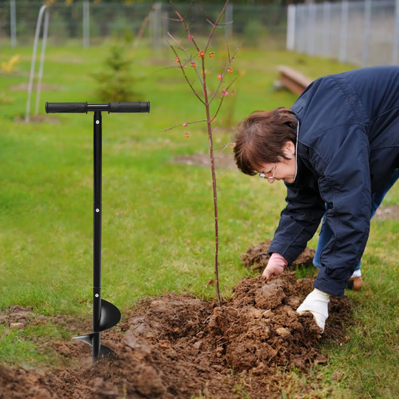 Handleiding Tuingat Graven Boor Hand Boor Vijzel Post Gat Digger Voor Planten Spiraal Boormachine Planter Voor Bloem En Zaailing