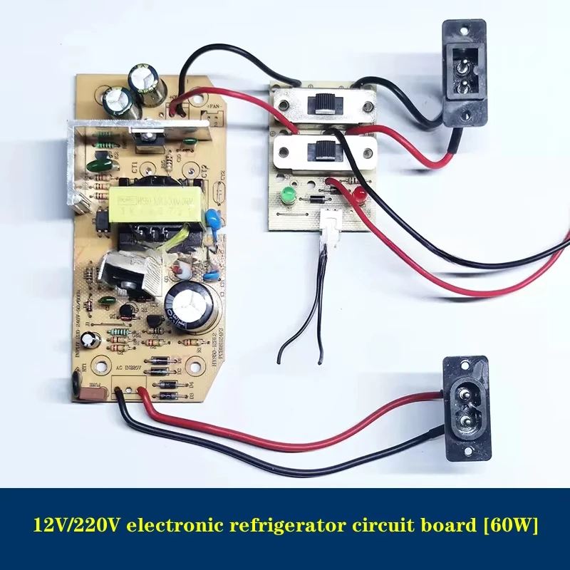 Car refrigerator 12V 5A built-in power board module, dedicated for assembling mini electronic refrigerators. Support 60W power