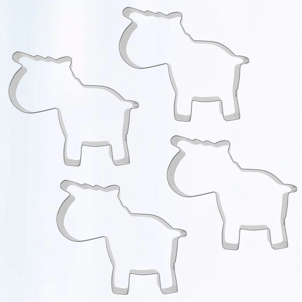 

4Pcs Stainless Steel Zebra Shape Cookie Cutter Molds Thick Non-Stick Baking Supplies for Cake Chocolate Candy Fruit