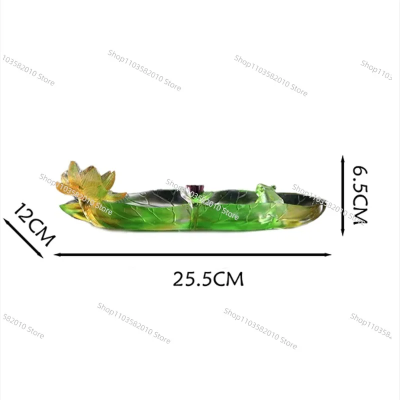 Handmade Modern Nordic Crystal Frog Lotus Incense Burner, Home Decor Fragrance Rack