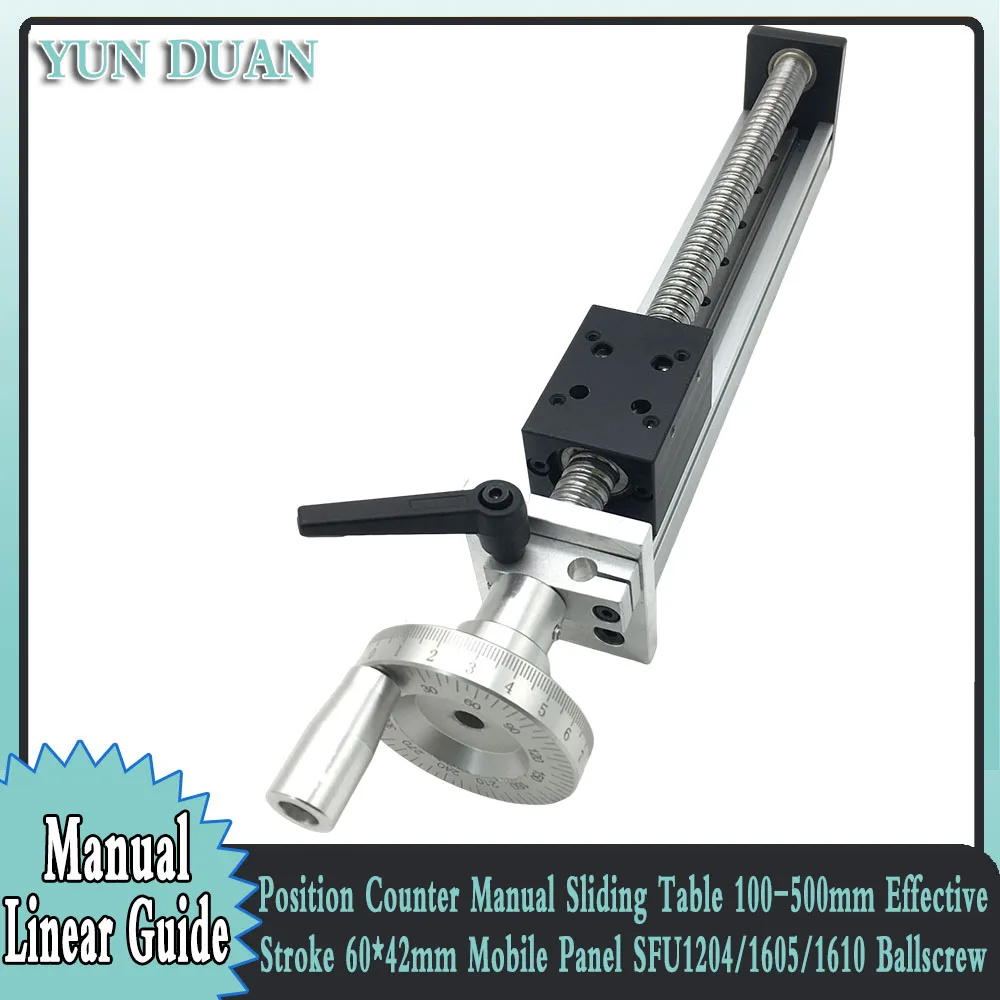 Cnc Guia Linear Deslizante Manual Tabela Ballsscrew Sfu1204 1605 1610 Curso de 100 1000 mm Bancada Rod Eixo Óptico Stage