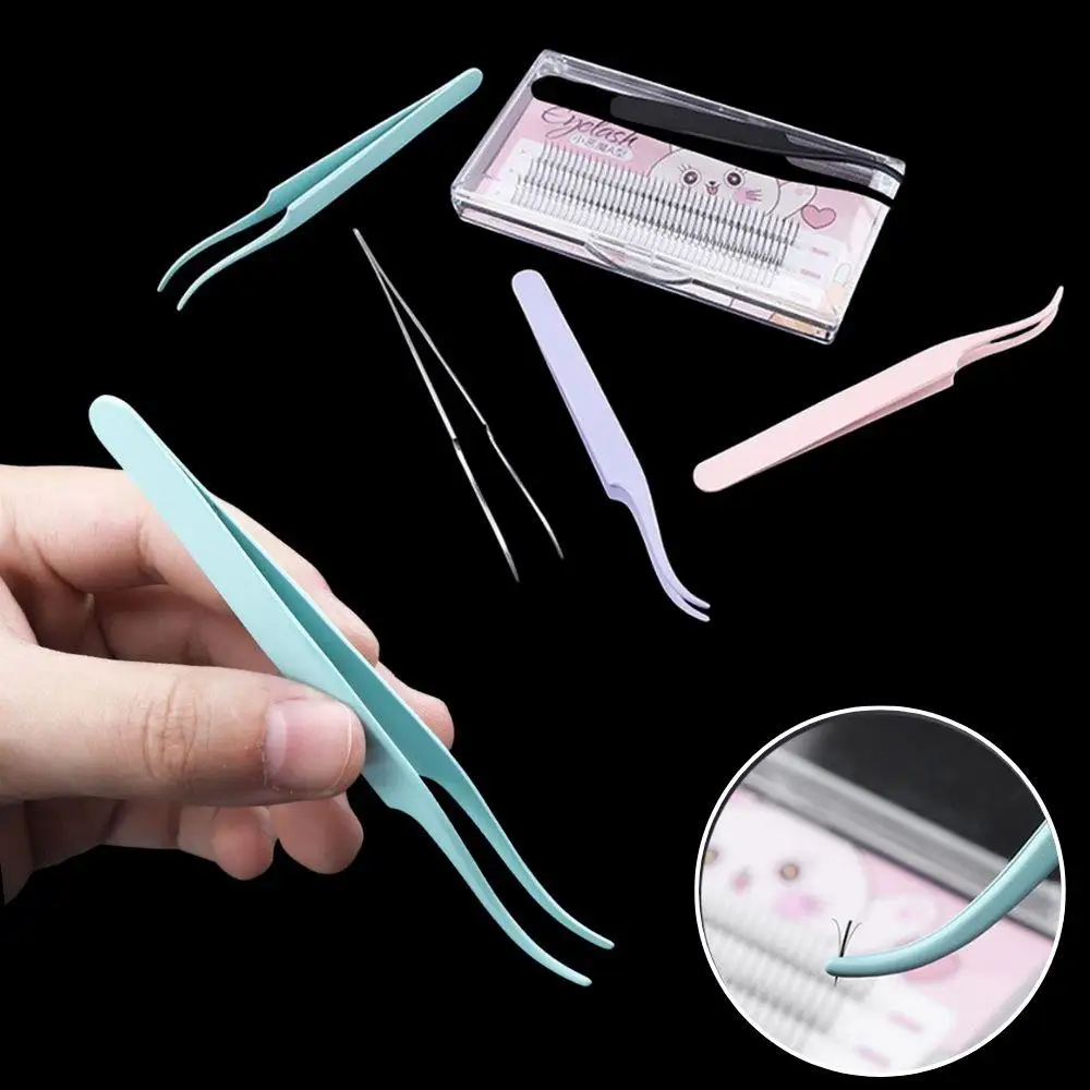 

Stainless Steel Eyelash Curved Tweezer Eyelash Extension Nippers Lash Grafting Tool DIY Selection Pick Tool Accurate Makeup Tool