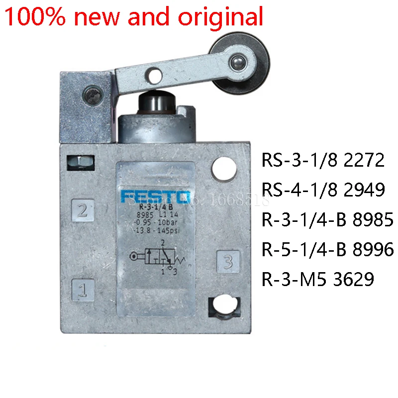 

Free Shipping FESTO RS-3-1/8 2272 RS-4-1/8 2949 R-3-1/4-B 8985 R-5-1/4-B 8996 R-3-M5 3629 Roller lever valve