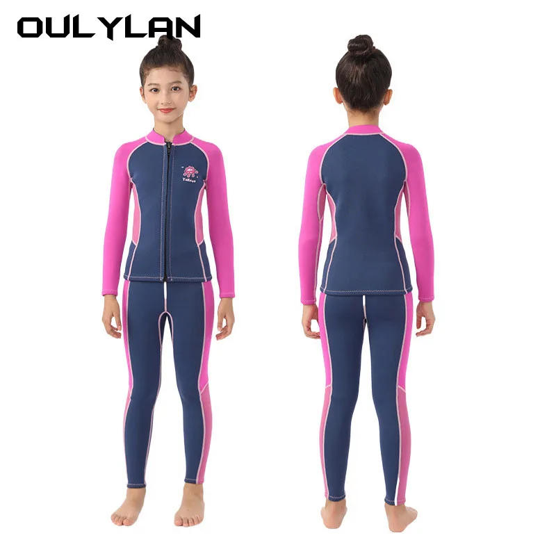 

Kids Neoprene Split Wetsuit 2.5mm Thermal Keep Warm Diving Suit Snorkeling Surfing Swimming Suit Boy Girl Diving Clothes