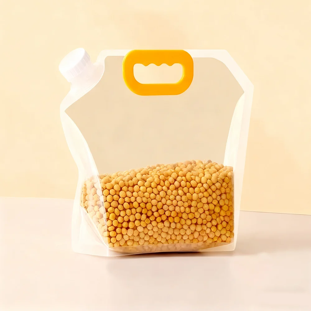 

5 шт. портативная сумка для хранения зерна Five Jin с воронкой, пригодная для вторичной переработки, защита от насекомых, влагостойкая сумка для хранения свежести, портативная сумка для зерна S