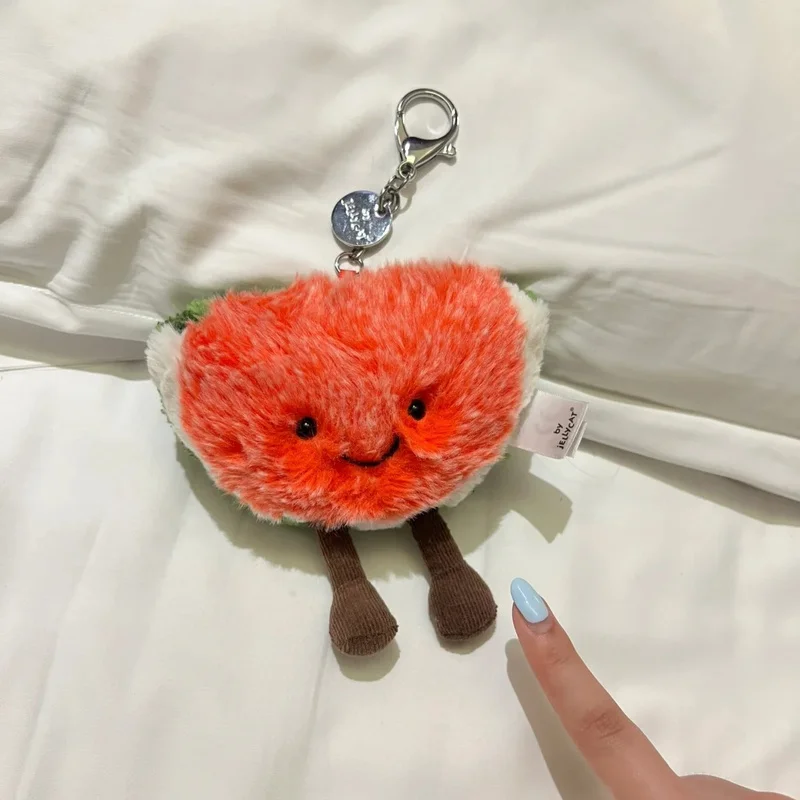 【IN VOORRAAD】JELLYCAT UK Fun Leuke Watermeloen Tas Hanger Met Tas Jellycat Watermeloen Pluche Sleutelhanger Verjaardag Kerstcadeau