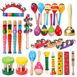 เครื่องดนตรีไม้ของเล่นสําหรับเด็ก Montessori ของเล่นเพื่อการศึกษาเด็กทารก Rattles เด็กดนตรีของขวัญของเล่นตลกสําหรับชายหญิง