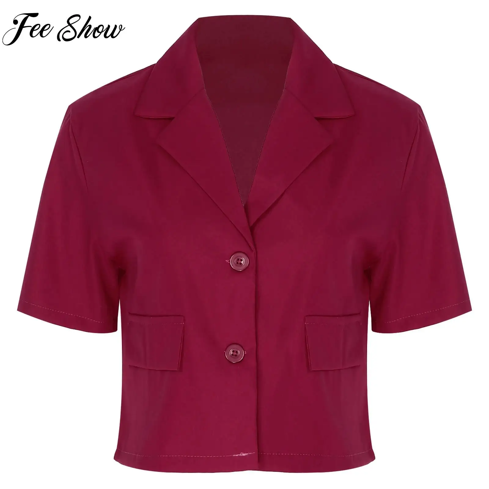 Cropped Blazers Woman Fashion Korean Short Sleeve Blazer Femme Trend 2024 Single Breasted Business Suit Coat OL Lady Jacket