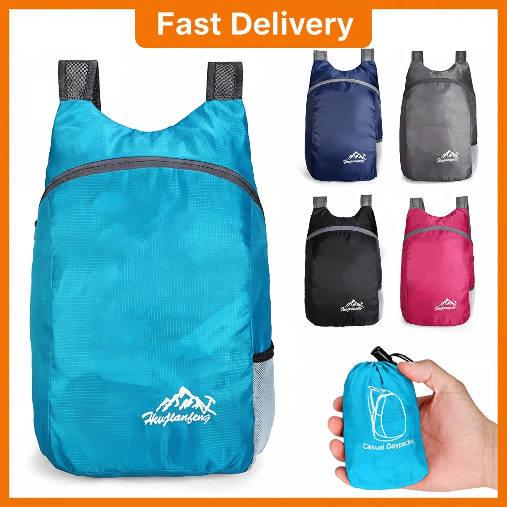 1pc Ultralight Folding Bag Men Women Waterproof High-volume Portable Backpack Lightweight Travel Bags Outdoor Sports Daypack