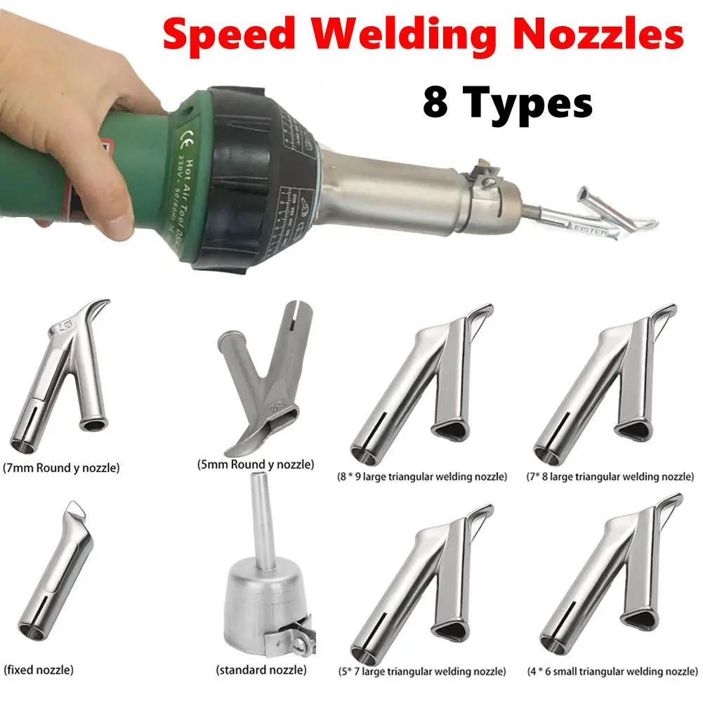 Speed Welding Nozzle Triangular Welding Tip for Vinyl Plastic Polypropylene PVC Round Y Hot Gun Head Torch Welding Supplies Tool