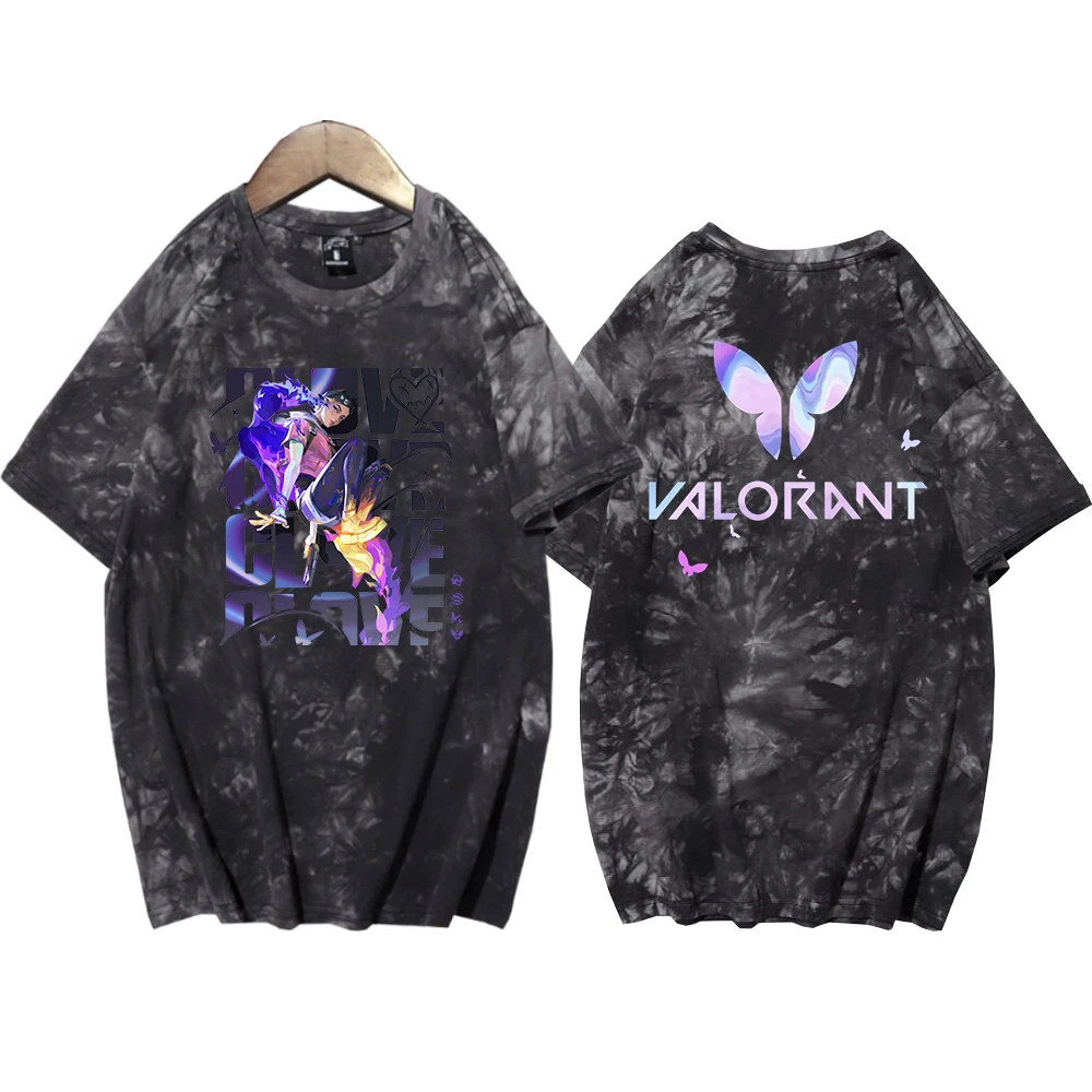 Valorant Clove Retro Tie Dye Shirt Unisex Round Neck Short