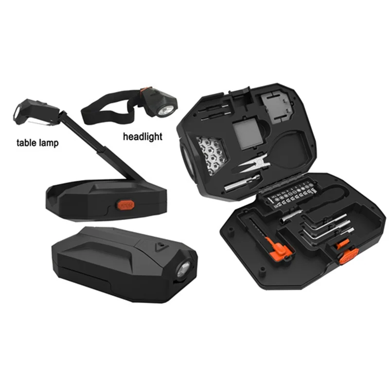 

Tool Combination Set Kit With Lighting Tool Set Including Screwdriver Set, Ratchet Handle, Sleeve And Watch Screwdriver-AT64