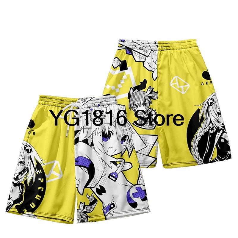 Anime Hyperdimension Neptunia Board Shorts Trunks Quick Dry Beach Swiming Shorts Women Men Hip Hop Short Pants Beach Clothes