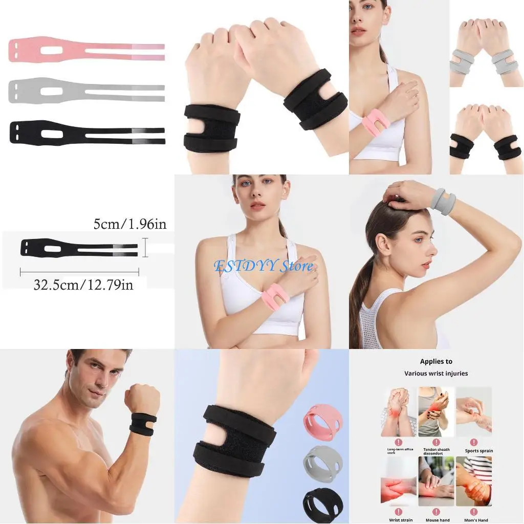 

G6DE Breathable Sports Wrist Guard With Silicones Pad Adjustable Wrist Stabilizers During Typing, Gym Workouts