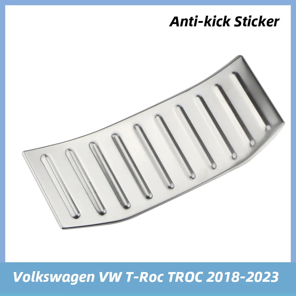 

Car Rear Armrest Anti-kick Foot Pedal Cover Trim Sticker for Volkswagen VW T-Roc TROC 2018-2023 Stainless Steel Car Accessories