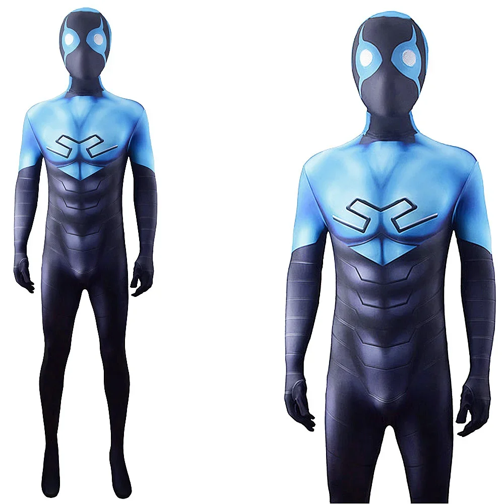 Costume da scarabeo blu Cosplay Costume di Halloween in spandex Costume da supereroe Zentai di scarabeo blu per bambini adulti