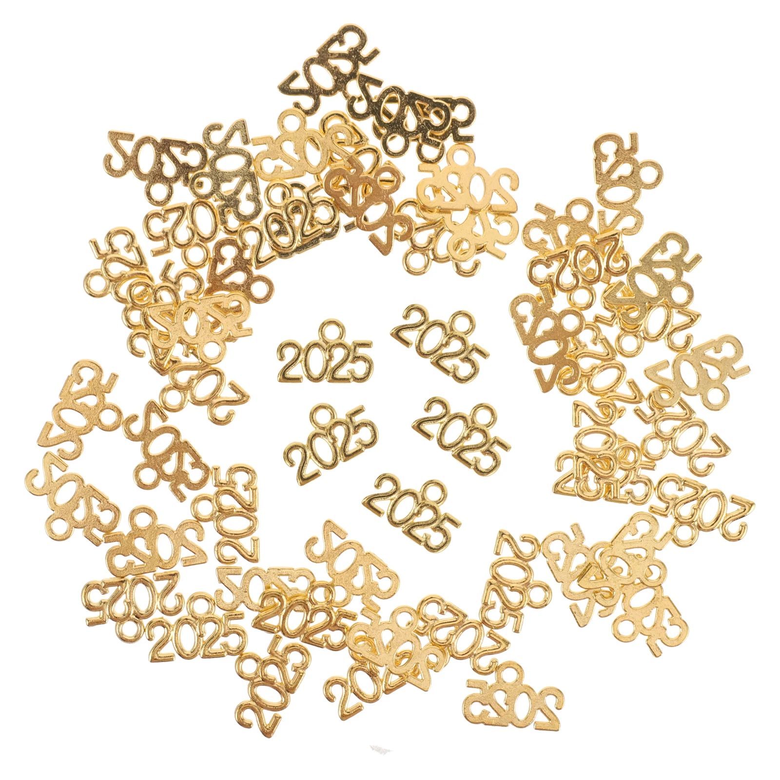 

50pcs Alloy Jewelry Accessories Vintage DIY Charms 2025 Number Figures Necklace Bracelet Making Graduation Pendants
