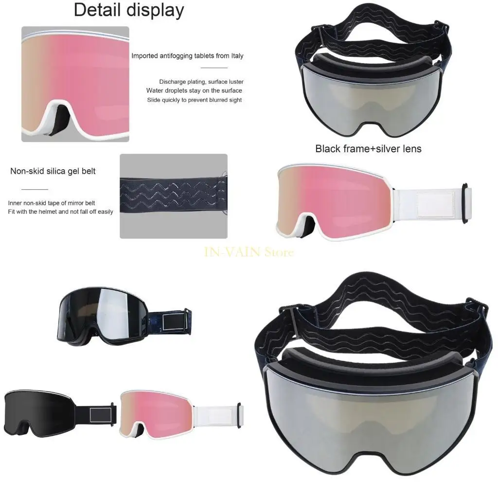 

M5TC Anti-fog Snowboard Goggles Double Layers Ski Goggles UV-Protection Ski Goggles Myopia-Glasses for Adult