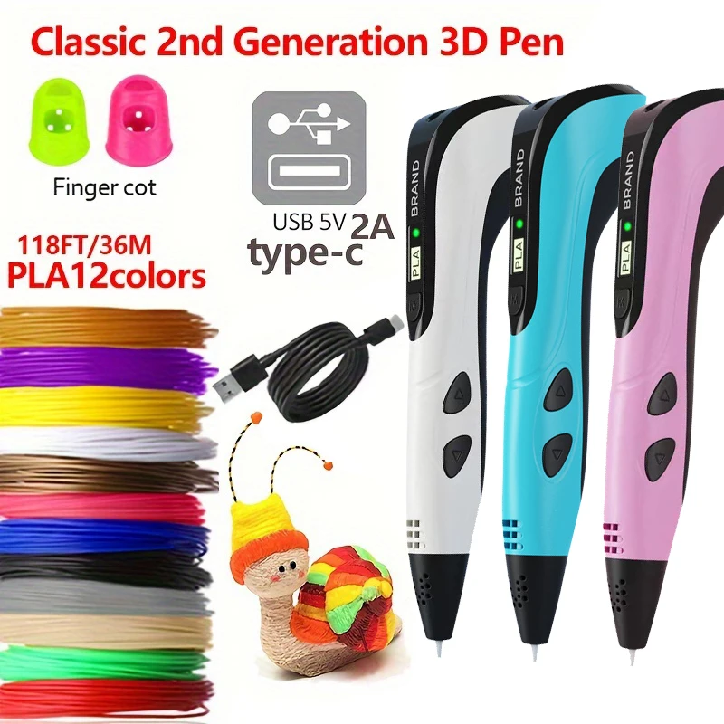 

3D printing pen set, new model safe and easy-to-use creative DIY children's gift, New Year gift, birthday gift, children's toy