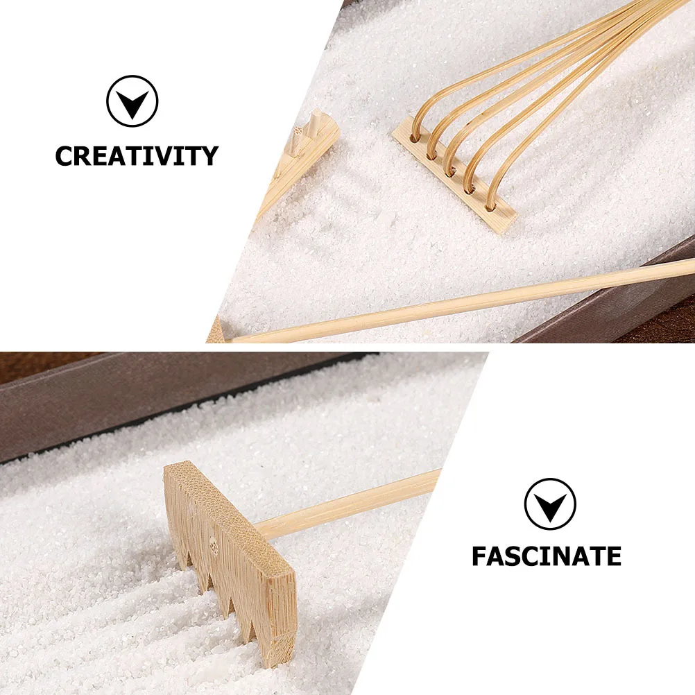 4 Piezas de Mini Rastrillos para Arena, Herramientas de Alisado para Manualidades, Accesorios Decorativos para Mesa de Arena, Kit de Diseño de Micropaisajes para Relajación en el Escritorio