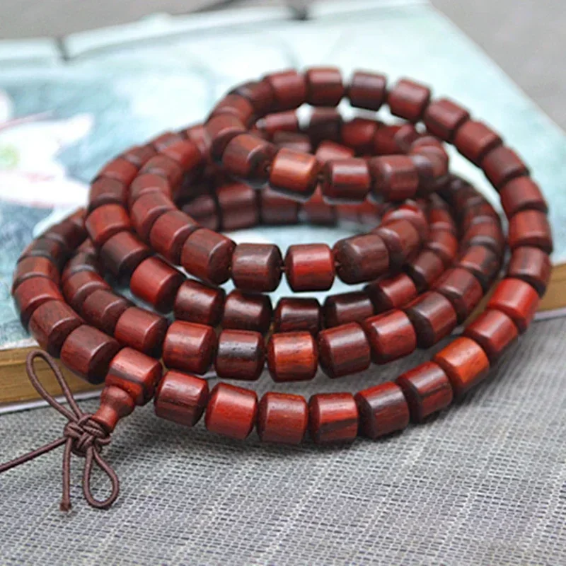 

Wholesale Natural Lobular Red Sandalwood Bracelets 108 Buddha Beads Wood Hand String Lucky for Men Women JoursNeige Jewelry