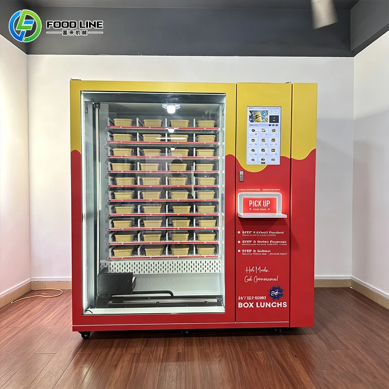 24 Hour Unattended Hot Food Vending Machine for Shopping Mall Airport Box Lunch Vending Machine Customized