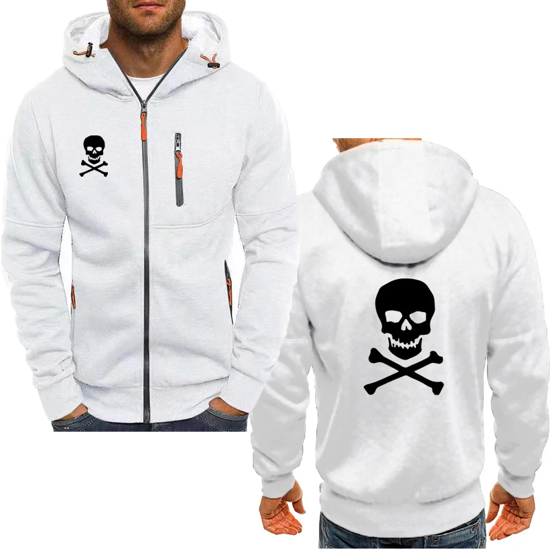 

Hot Sale Fashion men's hoodie motorcycle jacket Casual sports men's cardigan skull print Harajuku High Quality Men's clothing