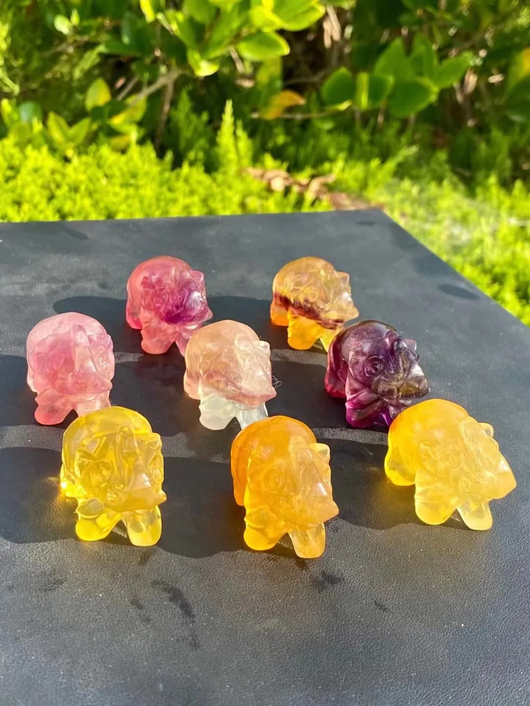 natural crystal fluorite elephants about 4cm candy fluorite colorful free gift to friends