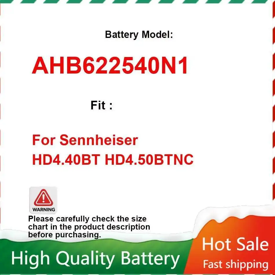 800mAh Battery for Sennheiser Momentum 2.0 HD4.40BT 4.50BTNC Urbanite XL Wireless AHB622540N1 AHB622540N01 AHB622540PCT-02