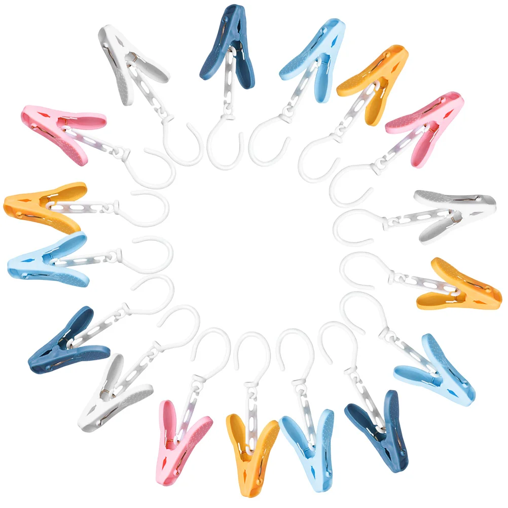 

30pcs Laundry Hook Clips Heavy Duty Reusable Plastic Clothes Pin For Clothing Hats Socks Boots Storage Hanging Organizer Home