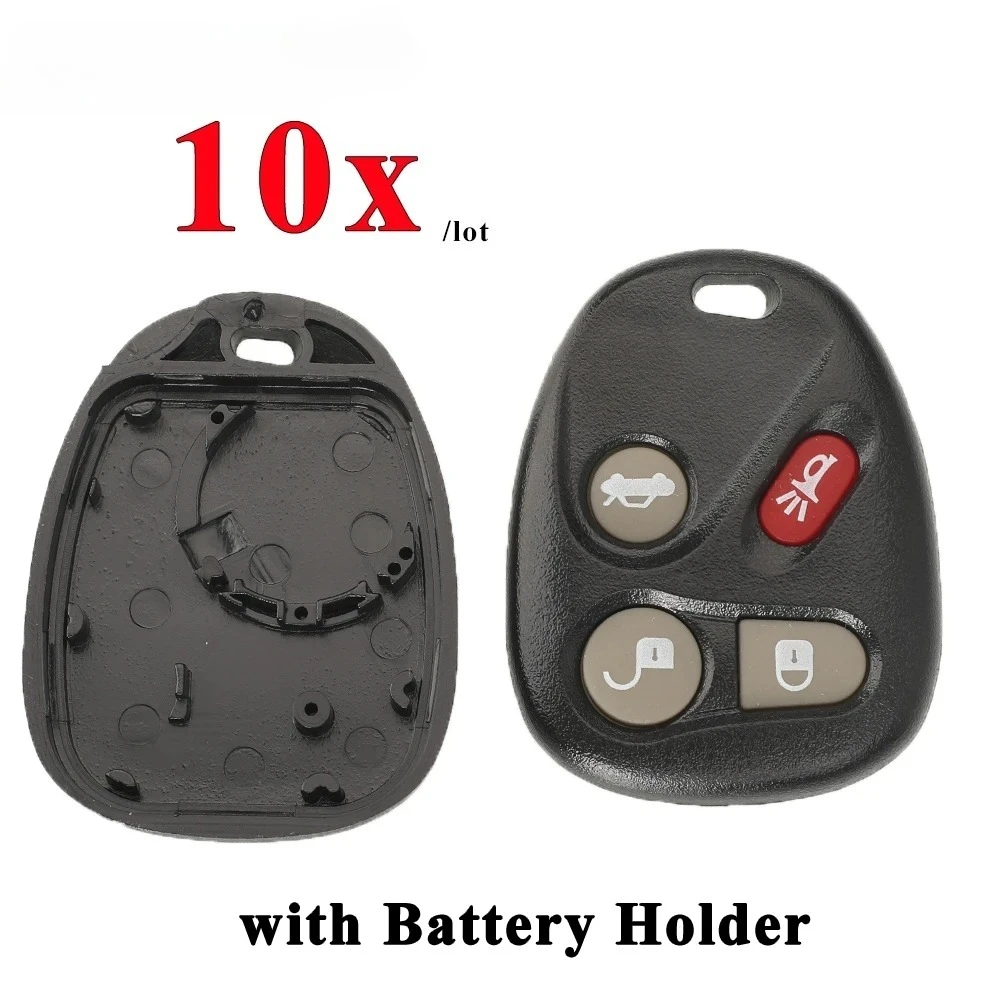 

10pcs Remote Car Key Shell with Battery Holder for Buick 2003-2007 Chevrolet Trailblazer GMC Replacement Fob Case
