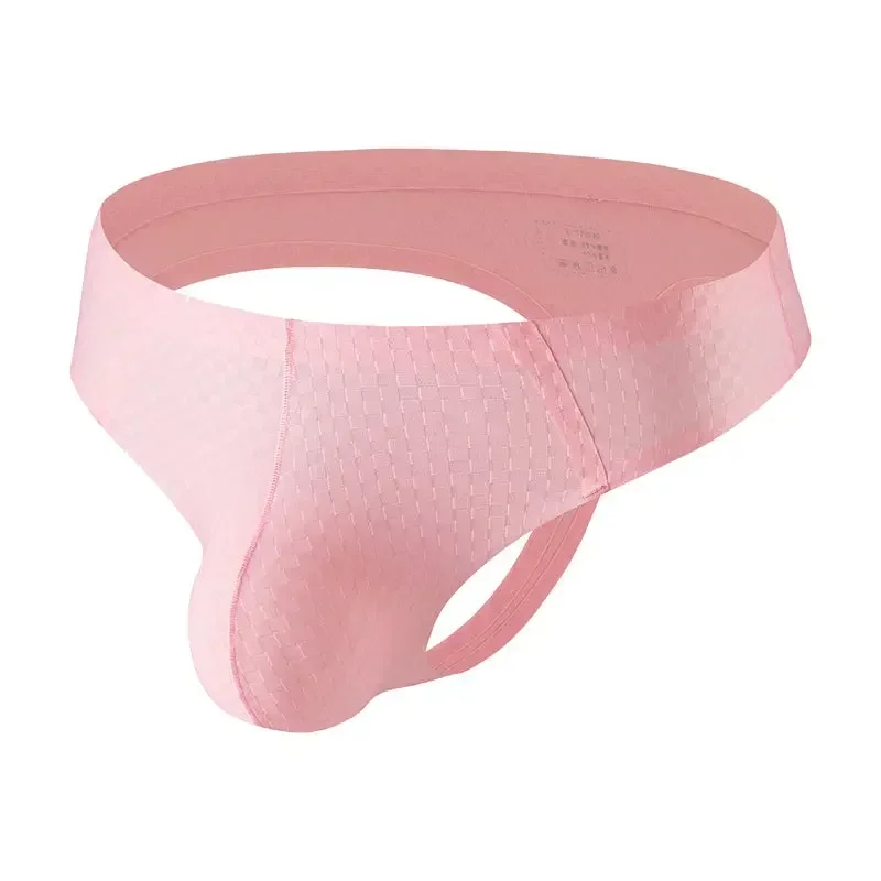 Men's Seamless Low-rise T-back Thong, Silky Comfortable Breathable Single Strap Underwear
