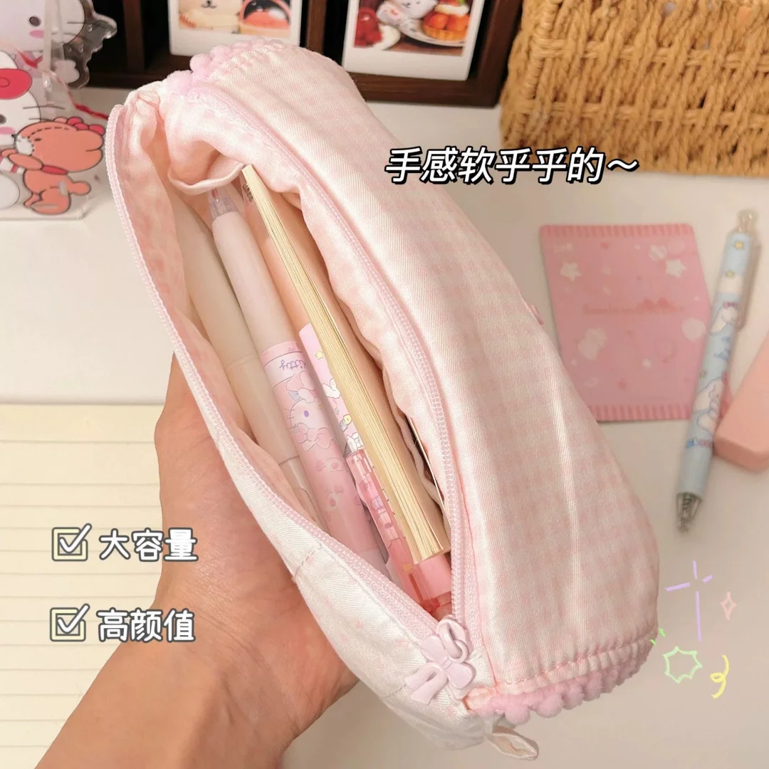 Cute Cartoon Pencil Bag Large Capacity Stationery Storage Pouch For School Students Pen Pouch Office Supplies Organizer Bag