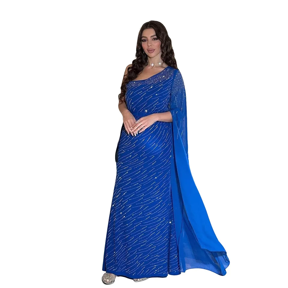 

Новое модное женское платье-абайя с бриллиантовой отделкой, асимметричное, до щиколотки, с поясом, для мусульманок Ближнего Востока, повседневное, трендовое, элегантное, роскошное