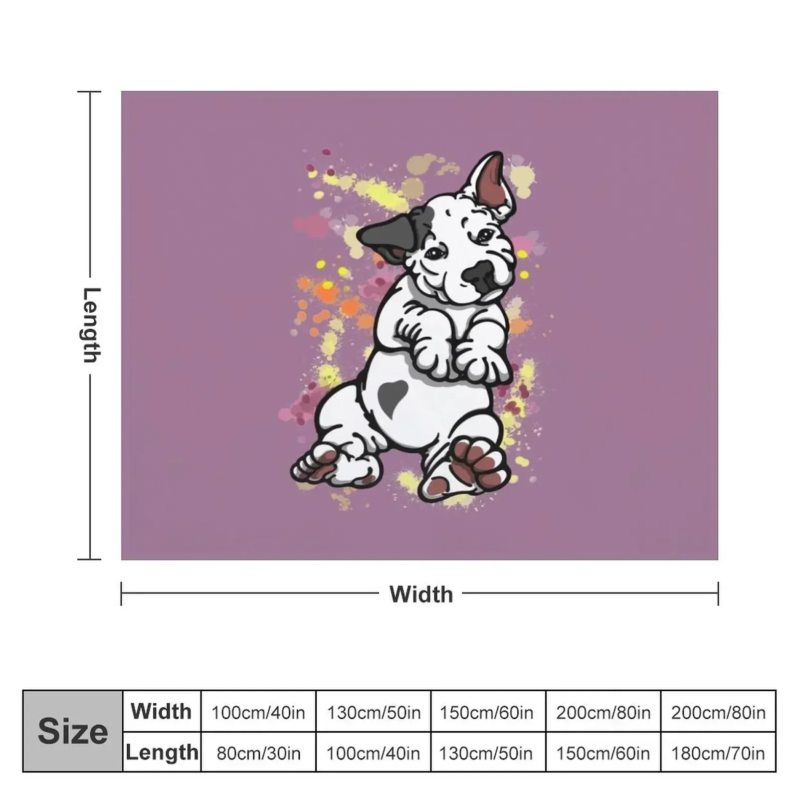 Black Ear Bull Terrier Puppy Throw Blanket Decorative Beds Kid'S Blankets