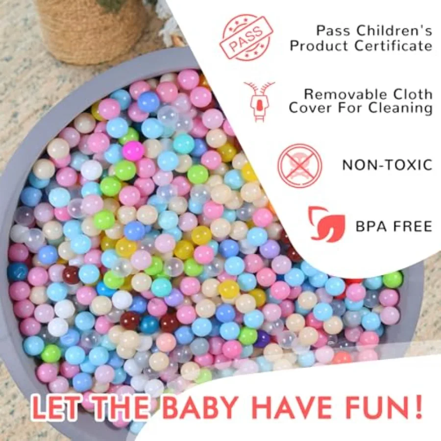 47인치 소프트 볼 피트용 폼 볼 피트, 다채로운 공 포함, 실내 놀이 장비, 이상적인 장난감 선물