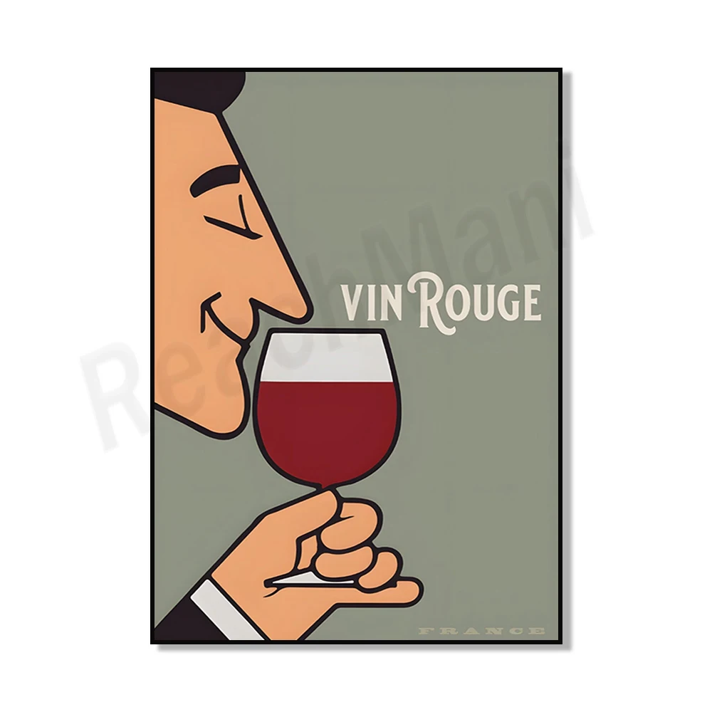 Vintage French wine tasting poster, wine connoisseur art, red and white wine poster, retro wall art, bar kitchen decoration