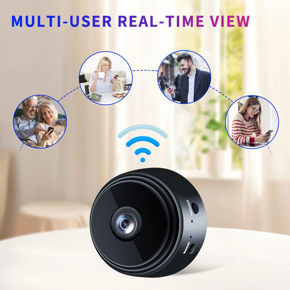 HD 1080P Mini WiFi Camera A9 CCTV Wireless Connect Cellphone Office Warehouse Backyard Magnetic Adsorption Portable Surveillance