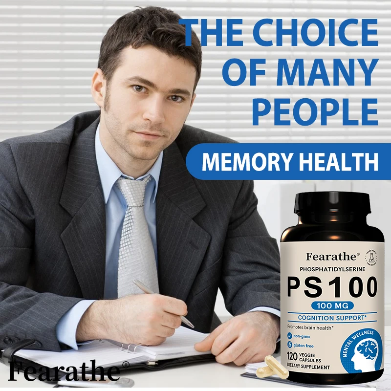 PS100 Phosphatidylserine 100mg Capsules, Brain & Nervous System Health, Support Cognitive Function, Mental Clarity & Memory