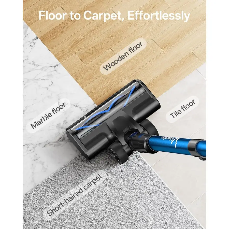 مكنسة كهربائية، مكنسة كهربائية لاسلكية 8 في 1 مع 3 أوضاع شفط، وقت تشغيل يصل إلى 45 دقيقة، قابلة لإعادة الشحن، قائمة ذاتيًا، سلكية