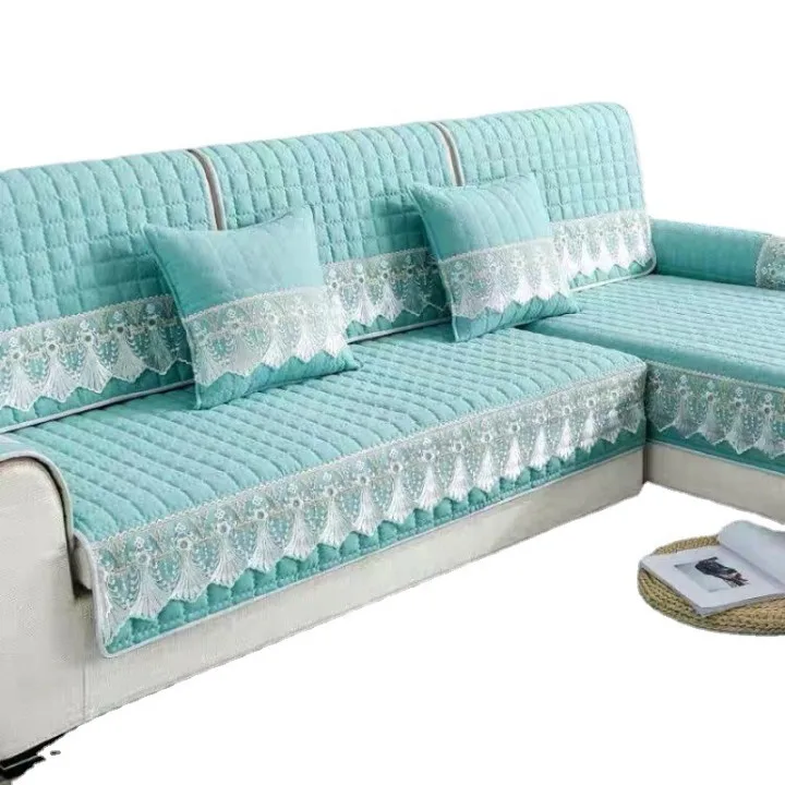

Wholesale Furniture Protector Couch Plain Seat Style Polyester Solid Color Waterproof Sofa Cover
