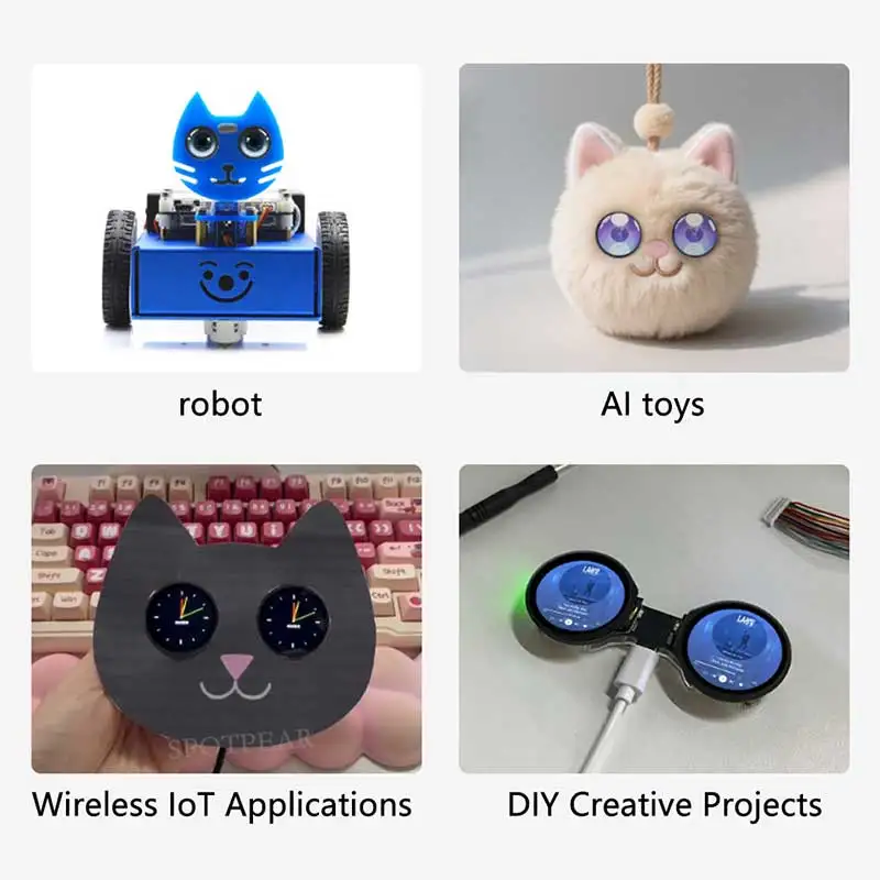 ESP32-S3 AI تطوير العين الإلكترونية Doard DualEye TouchEye ل Xiaozhi 1.28 بوصة شاشة LCD شاشة مستديرة N16R8 لعبة دمية روبوت