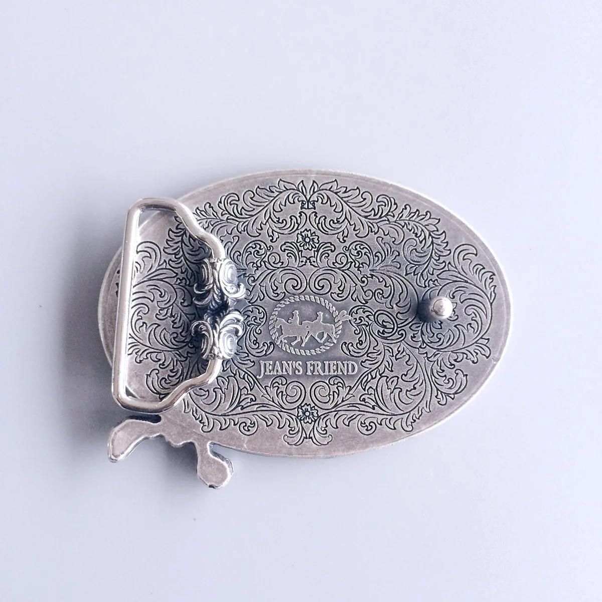 Vintage Silver Plated Western Ropes Oval Custom Blank Belt Buckle BUCKLE-BL013SL