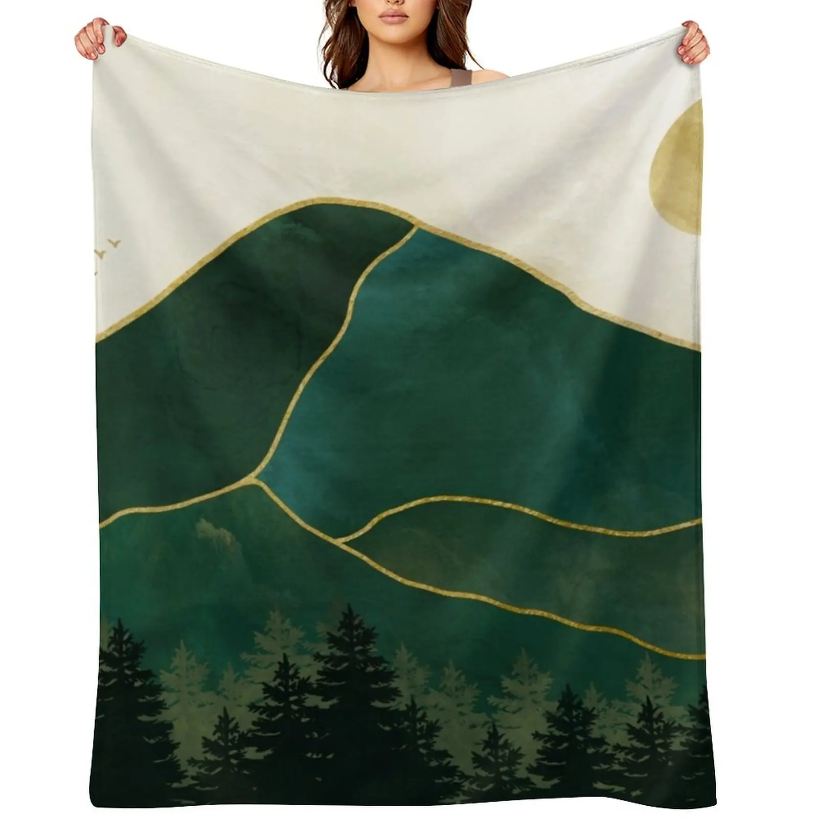 

Mount Hood // Picture of a Emerald Abstract Dream and the Oregon Mountain Wilderness Throw Blanket Vintage Polar Blankets