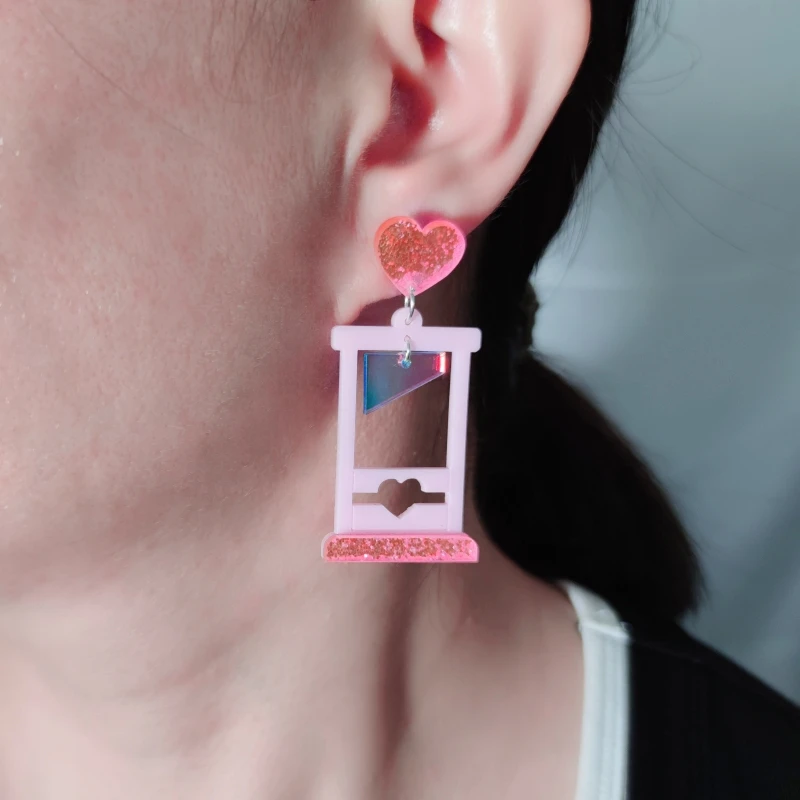 KUGUYS Halloween Guillotine Acrylic Earrings Sparkling Cute Jewelry Women's Fall Winter Gothic Accessories